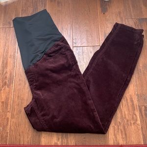 Loft Maternity Burgundy Velvet Skinny Pants Size 6